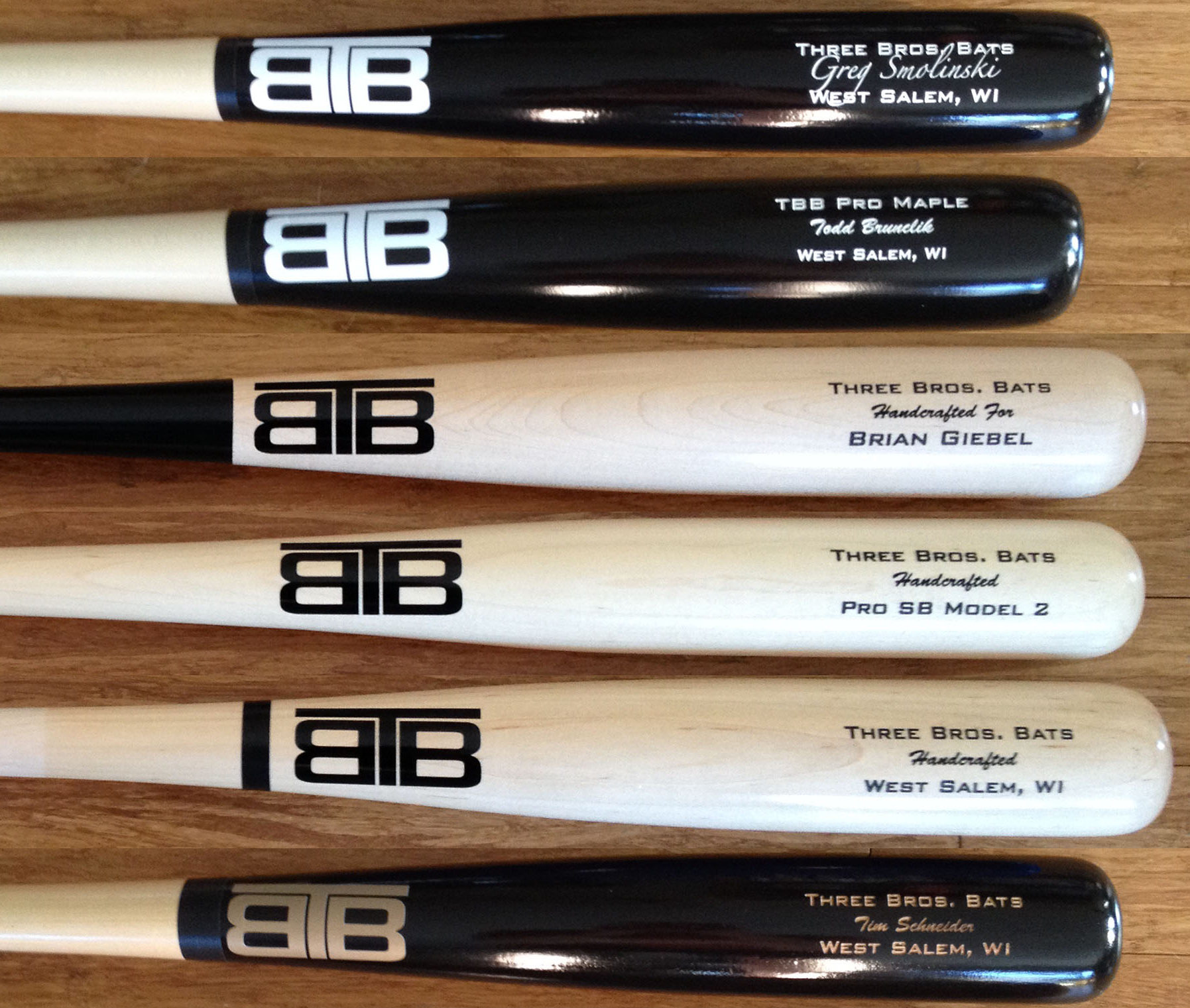 Custom Wooden Baseball Bat Three Brothers Bats Custom Wooden Baseball Bat